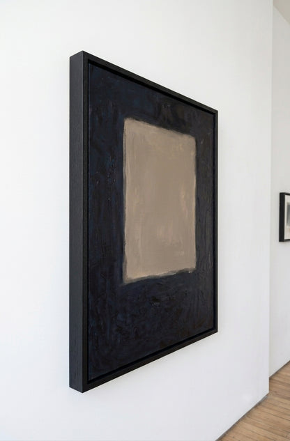 Large Minimalist Abstract Canvas Art, custom framed abstract decor by Noho Art Gallery on a white wall decor
