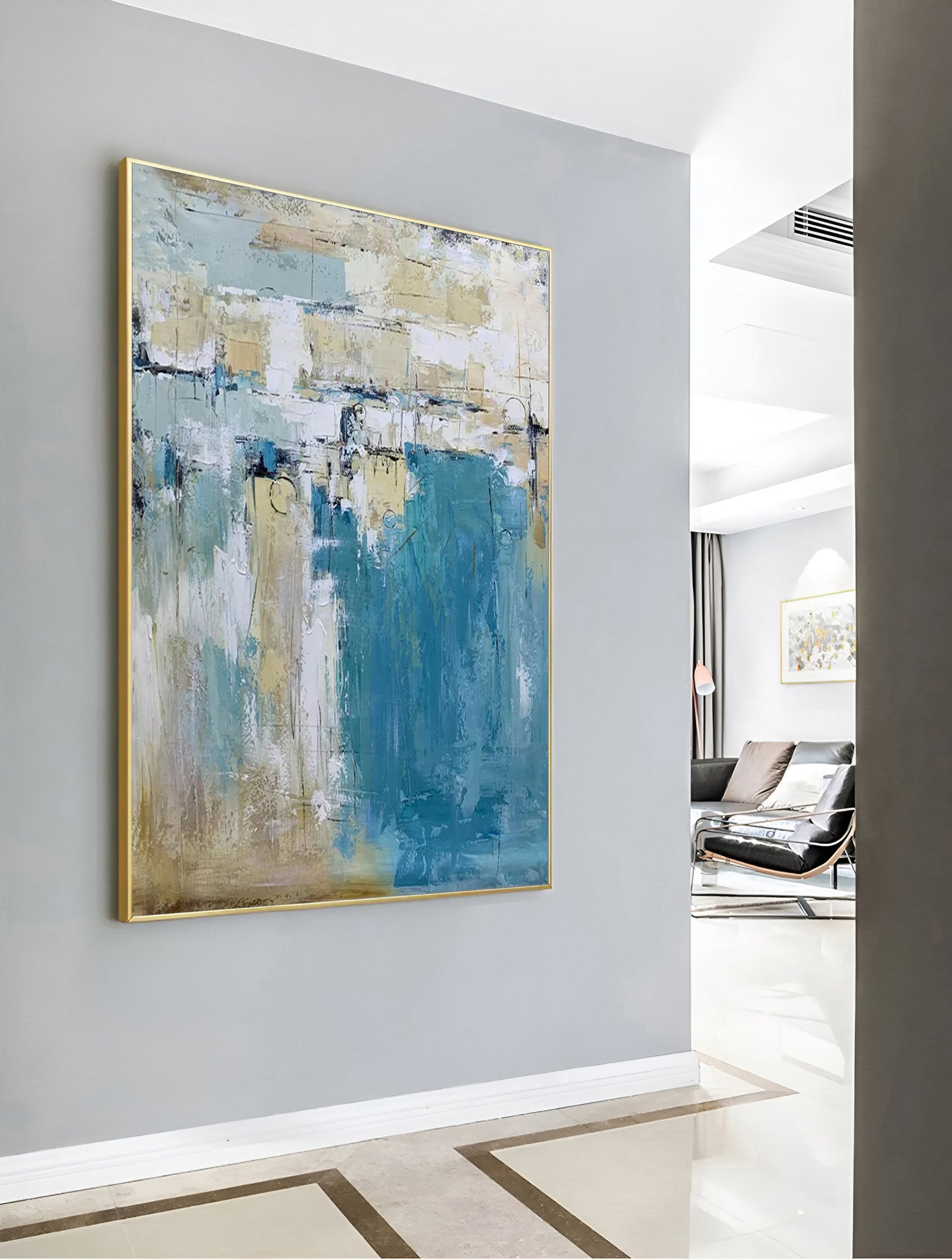 Large Modern wall art paintings, colorful abstract painting, Noho Art Gallery