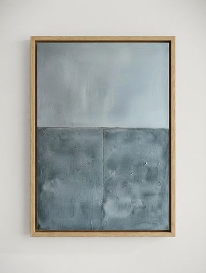 Large Textured Blue and Gray Abstract Canvas Art by Noho Art Gallery