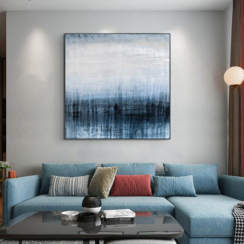 Large blue abstract painting