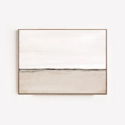 Serene Bay - Minimalist Beige Wall Art Acrylic Painting 