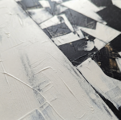 Orbis - Original Black and White Abstract Painting