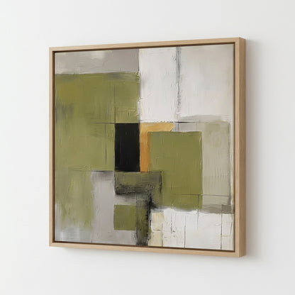 Olive Serenity - Original Olive Green Abstract Acrylic Painting
