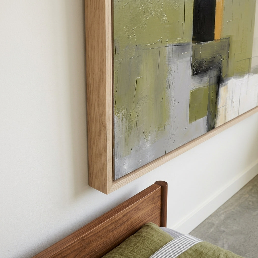 Olive Serenity - Original Olive Green Abstract Acrylic Painting