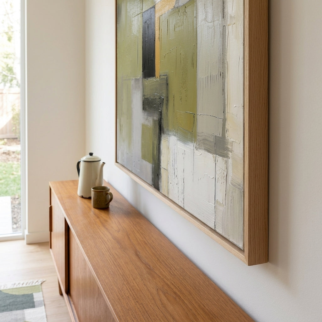 Olive Serenity - Original Olive Green Abstract Acrylic Painting