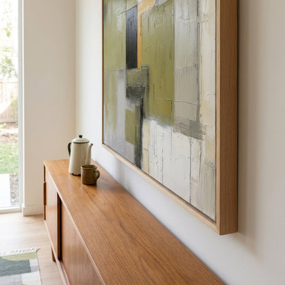 Olive Serenity - Original Olive Green Abstract Acrylic Painting