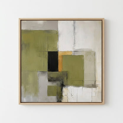 Olive Serenity - Original Olive Green Abstract Acrylic Painting