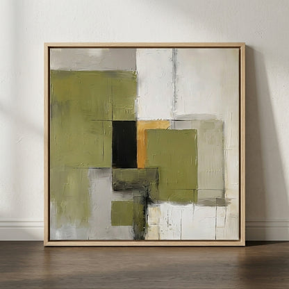 Olive Serenity - Original Olive Green Abstract Acrylic Painting