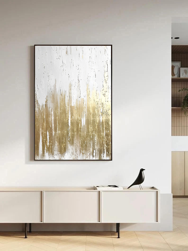 Lux - White Gold Wall Art Painting on Canvas N o H o