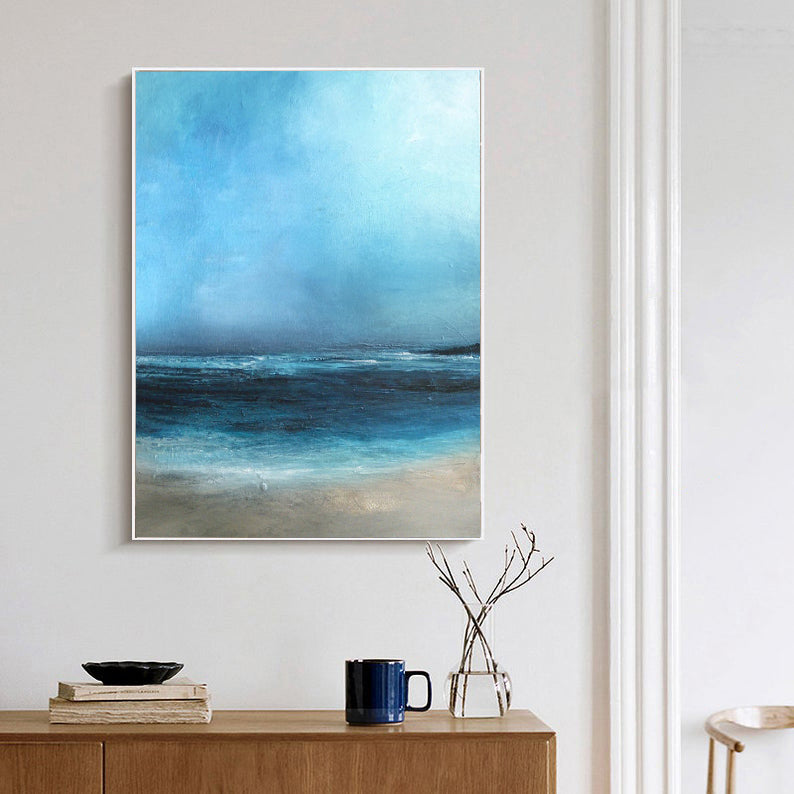 Mirage - Large Blue Ocean Painting on Canvas N o H o