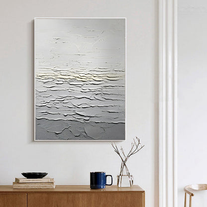 Desert - Grey Wall Art Textured Oil Painting on Canvas N o H o