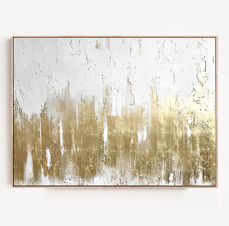 Lux - White Gold Wall Art Painting on Canvas N o H o