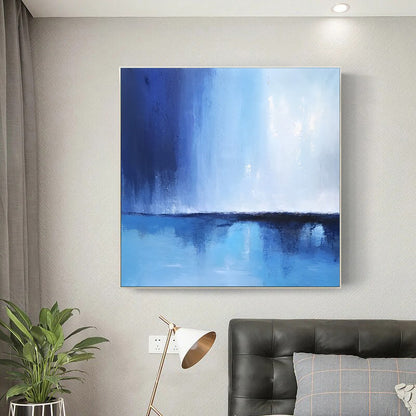 Navis - Navy Blue Acrylic Ocean Painting on Canvas