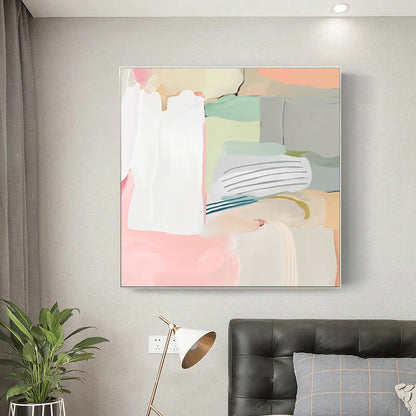 Shaped - Large Colorful Abstract Painting on Canvas