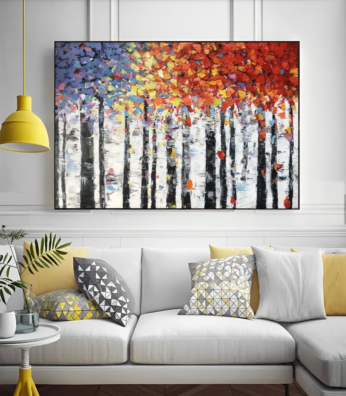 Vibrant Arbor Symphony - Colorful Abstract Tree Painting - Premium Abstract Tree Painting from N o H o - Just €286.99! Shop now at Noho Art