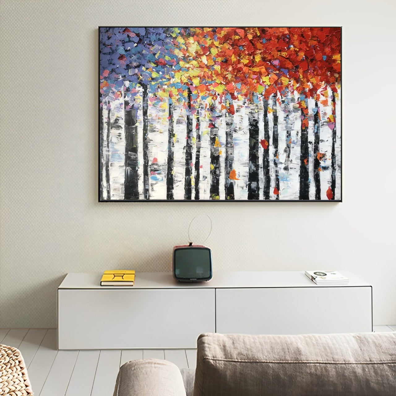 Vibrant Arbor Symphony - Colorful Abstract Tree Painting - Premium Abstract Tree Painting from N o H o - Just €286.99! Shop now at Noho Art