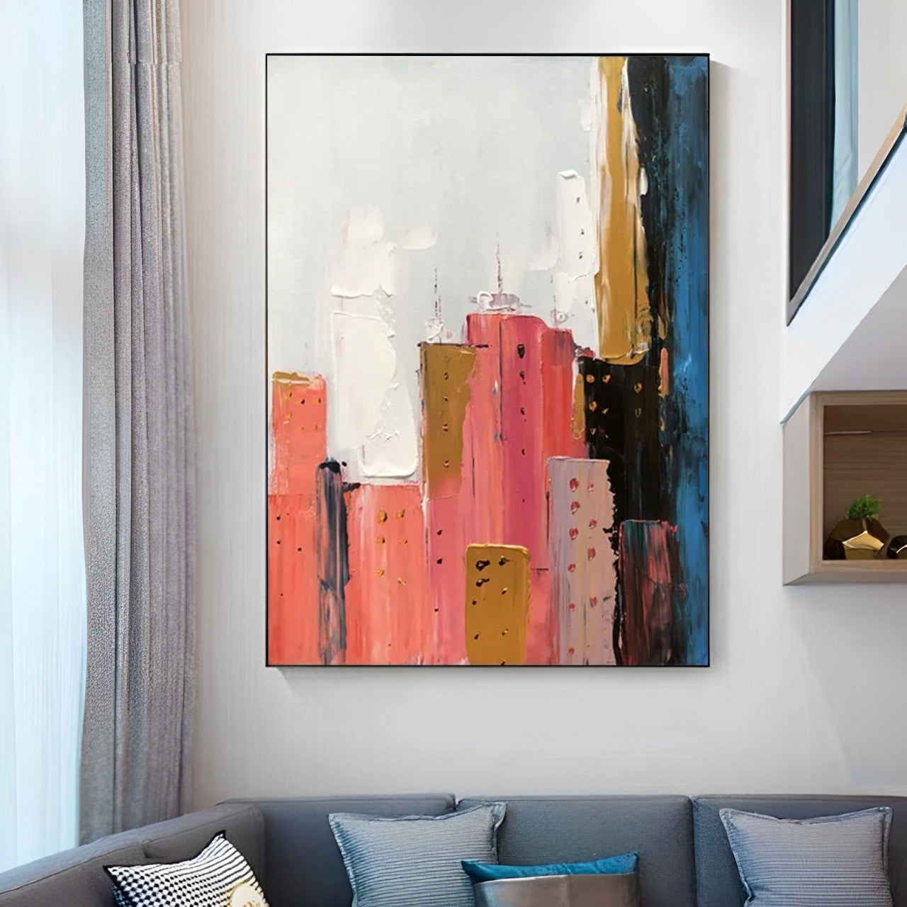 abstract city landscape paintings, abstract city painting, Noho Art Gallery