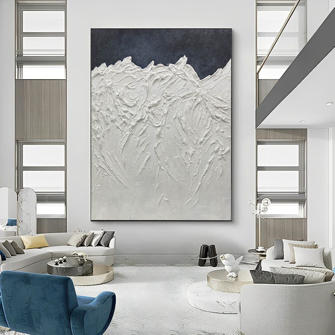 abstract mountain acrylic painting ,3D canvas painting, Noho Art Gallery