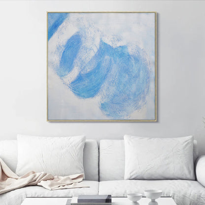 abstract painting blue and white modern, Blue White wall art, Noho Art Gallery