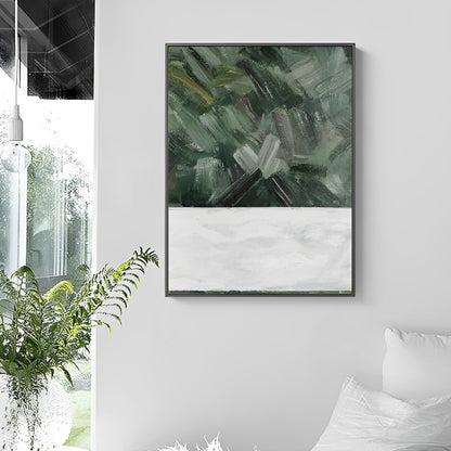 abstract painting green and white for wall decor, green white painting, Noho Art Gallery