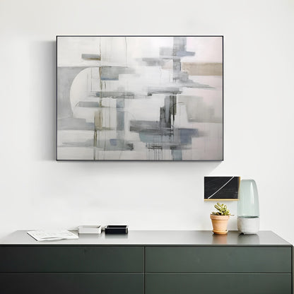 abstract painting with grey and white, Modern wall art, Noho Art Gallery