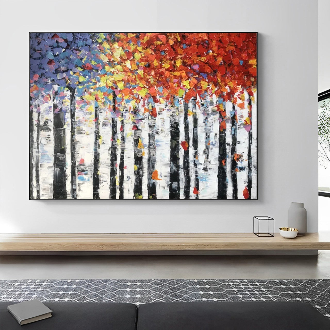 abstract paintings with trees, abstract tree painting, Noho Art Gallery