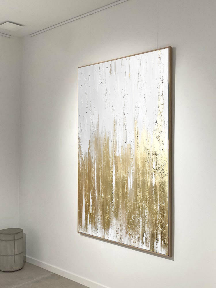 Lux - White Gold Wall Art Painting on Canvas N o H o