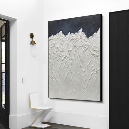 Slush - Extra Large Black and White Mountain Canvas 3D Painting