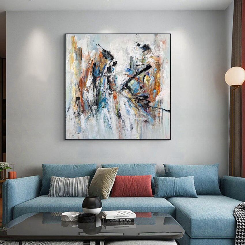 Splash - Large Colorful Acrylic Abstract Painting on Canvas