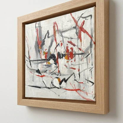 Framed Modern Colorful Abstract Painting on the wall