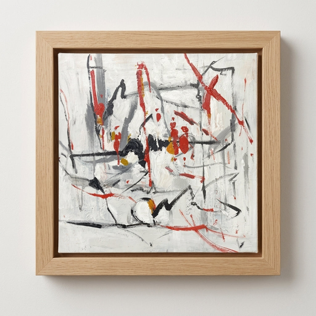 framed Modern Colorful Abstract Painting 