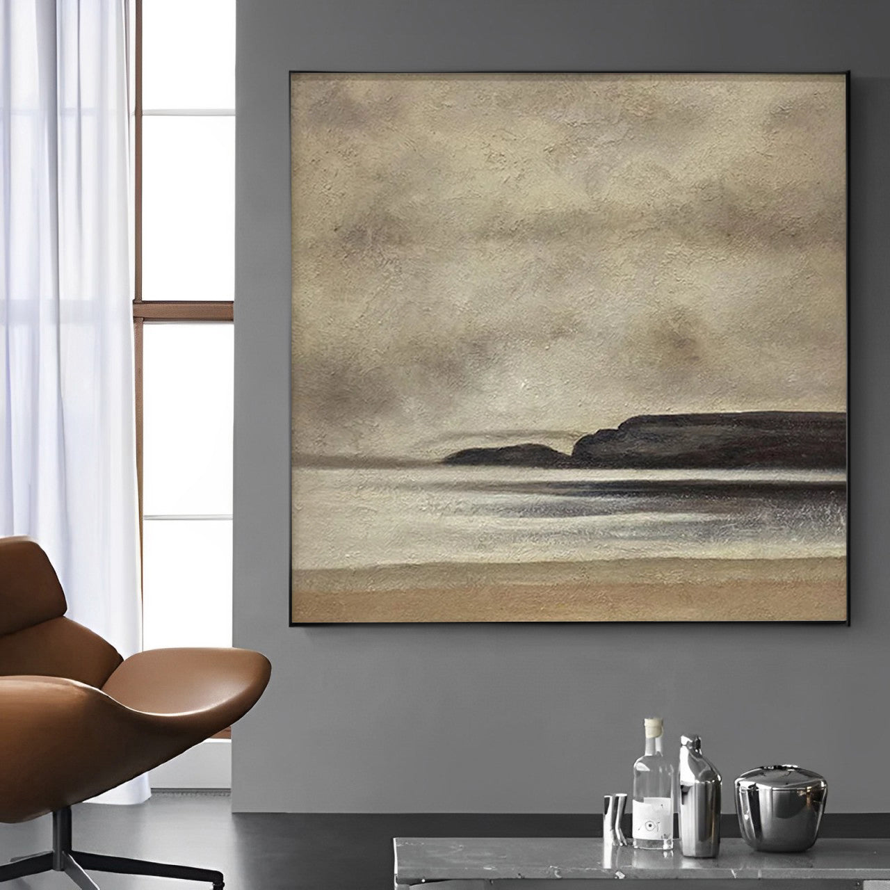 beach seashore canvas art, abstract seashore painting for sale, Noho Art Gallery