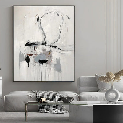 black and white paintings abstract, black and white canvas art painting for sale, Noho Art Gallery