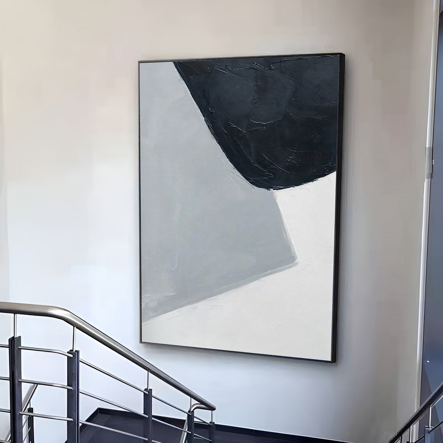 black white geometric art painting, geometric shapes art for sale, Noho Art Gallery