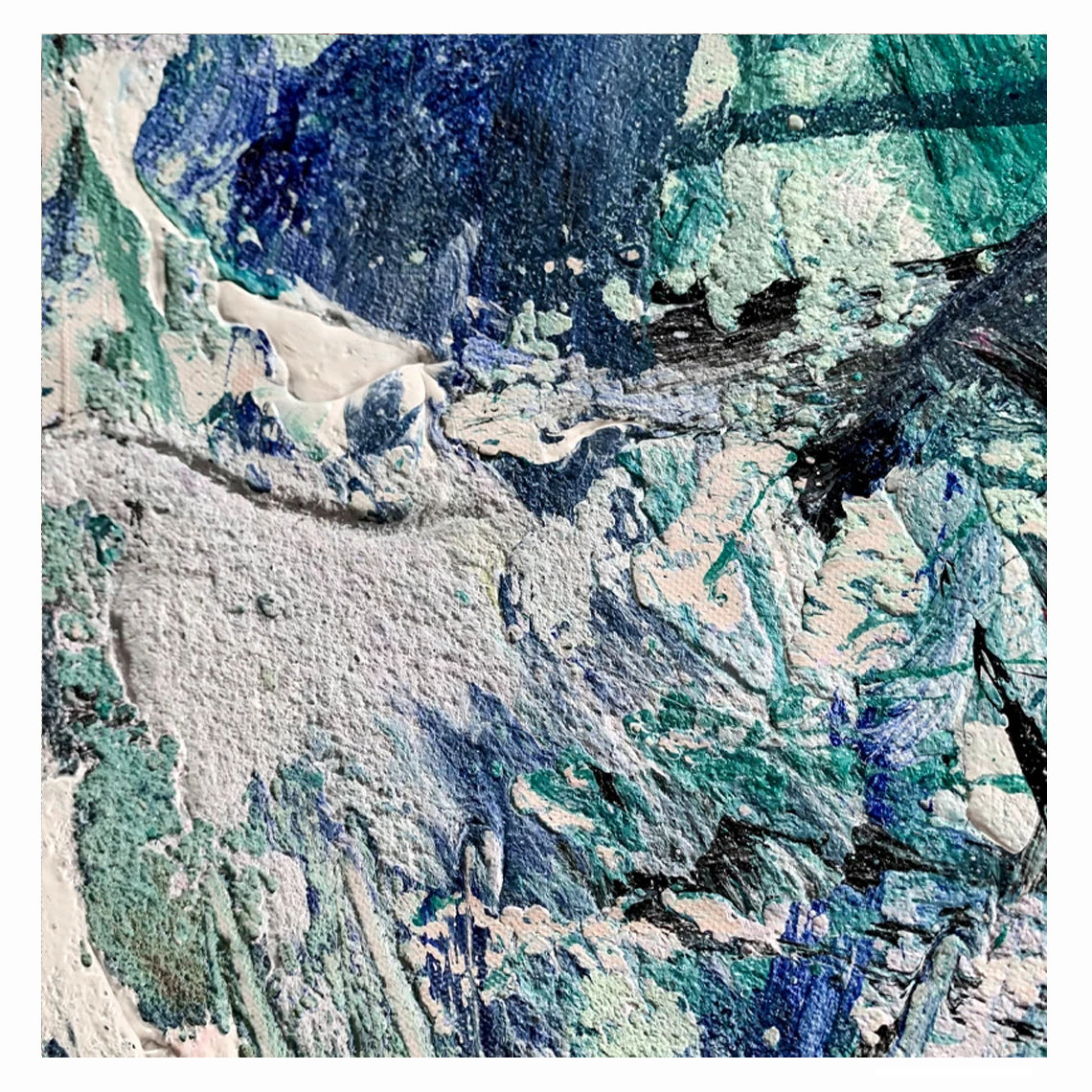 blue green wall canvas art for sale, abstract painting blue green, Noho Art Gallery