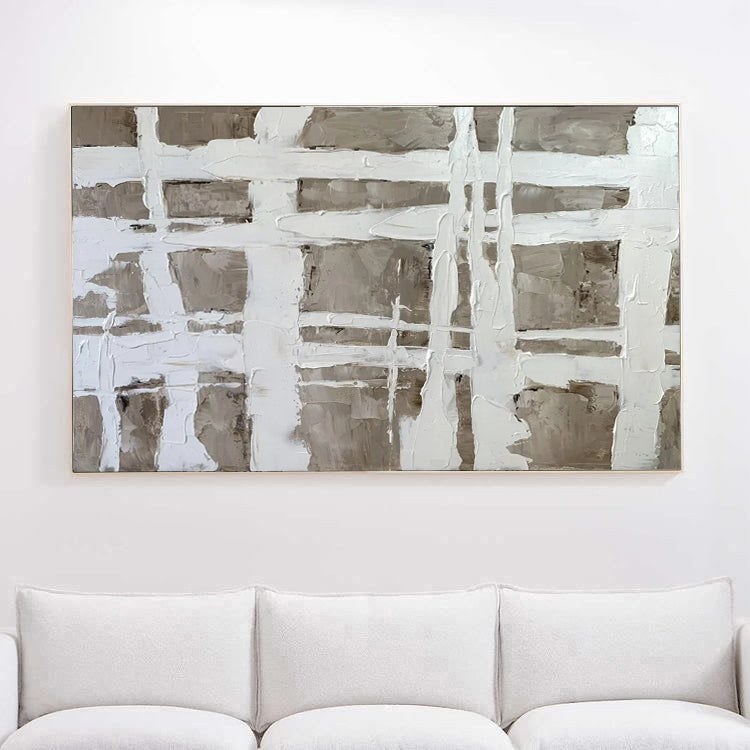 brown beige abstract wall art painting