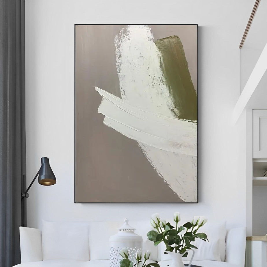 brown abstract art, brown white art canvas paintings for sale, Noho Art Gallery