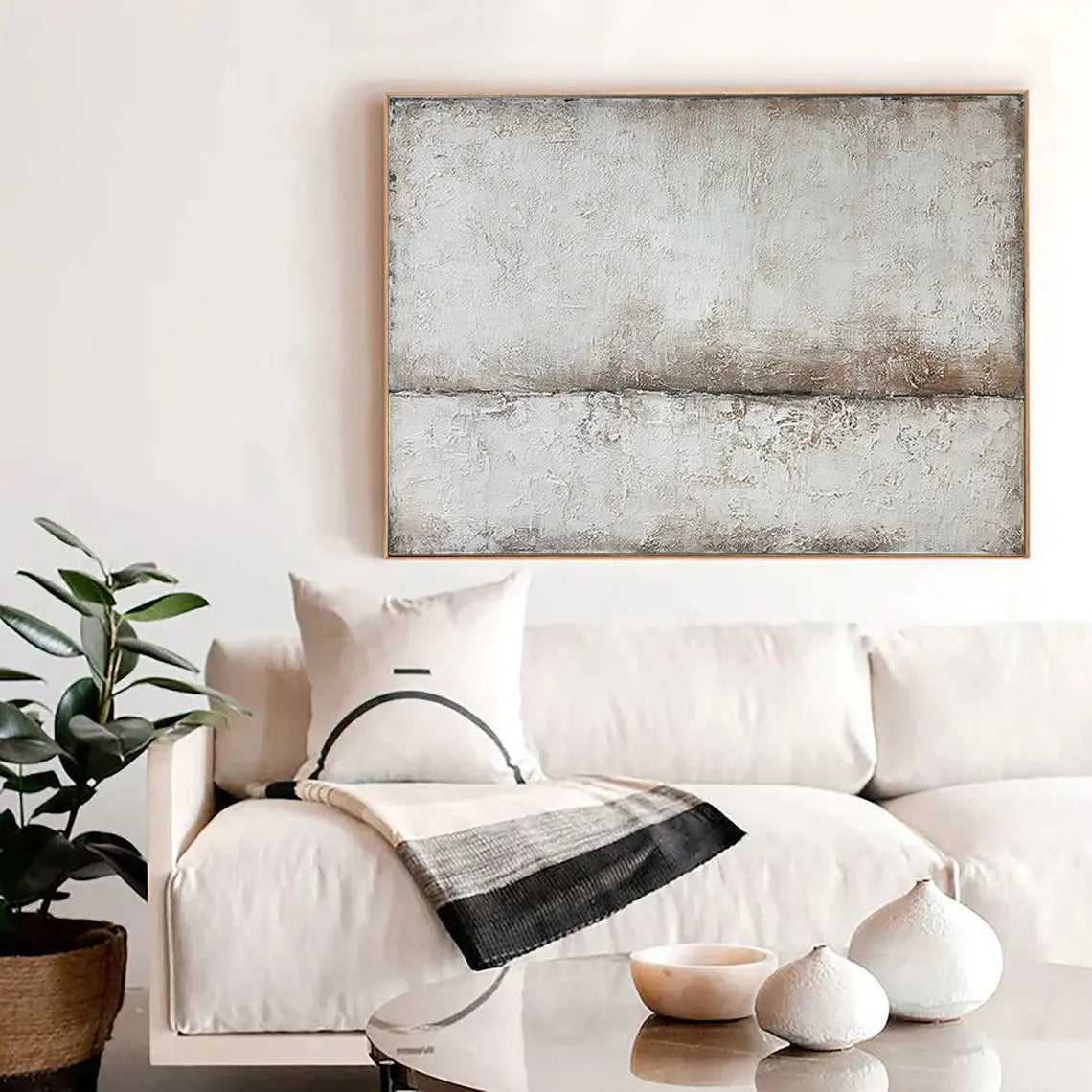 Grey Wall Art Painting, Gray Textured Art on Canvas | Noho Art Gallery