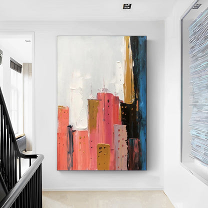 city canvas art painting, abstract city painting, Noho Art Gallery