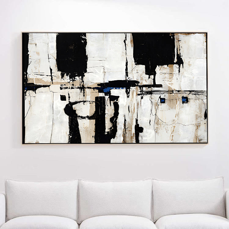 Abstract Black White Painting on Canvas | Artworks | Noho Art Gallery