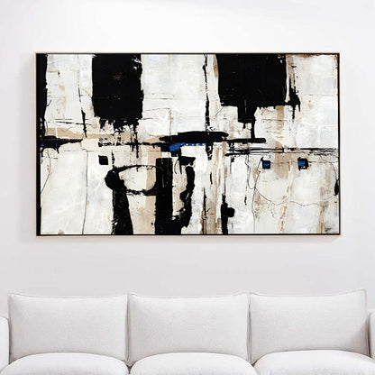 Abstract Black White Painting on Canvas | Artworks | Noho Art Gallery