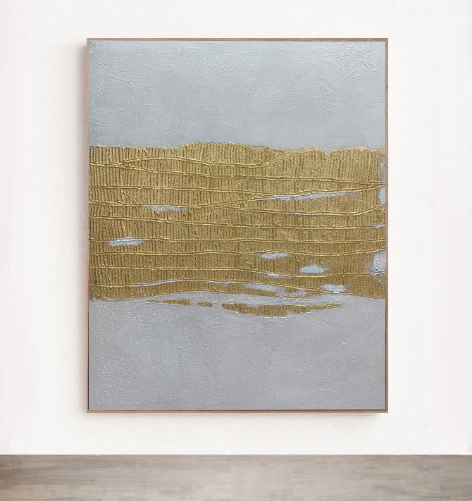 Auric - Extra large Gold and White Wall Art Painting