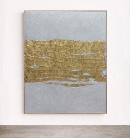 Auric - Extra large Gold and White Wall Art Painting