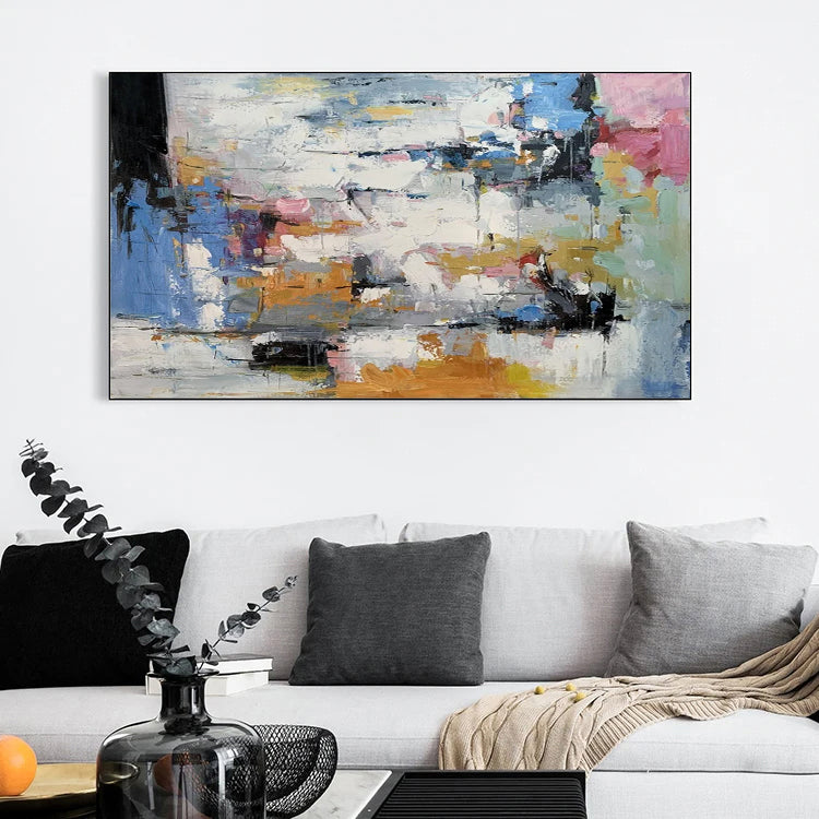 Shivering - Large Abstract Colorful Canvas Art Painting