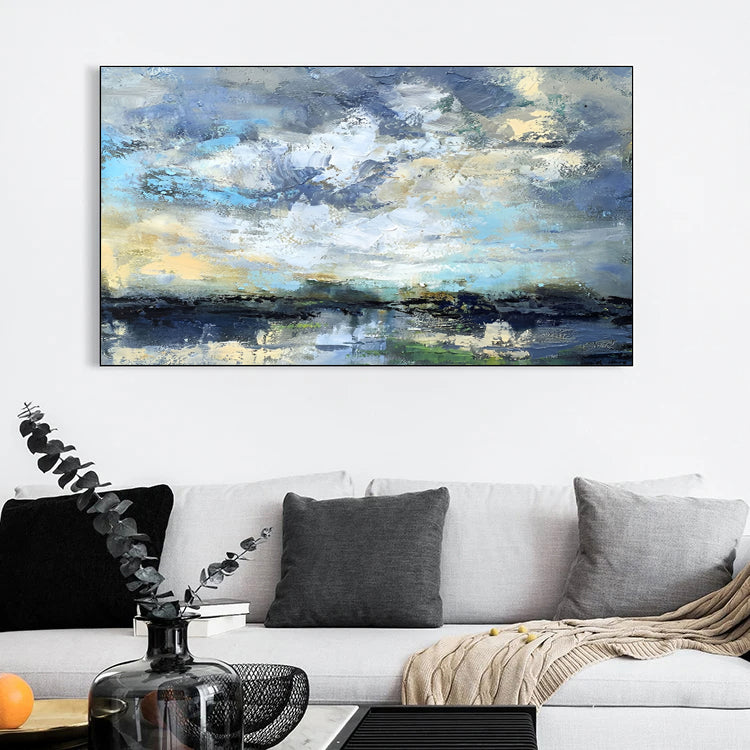 Lazulis - Large Colorful Abstract Sunset Painting on Canvas