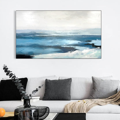 Maré - Large Blue Abstract Ocean Painting on Canvas