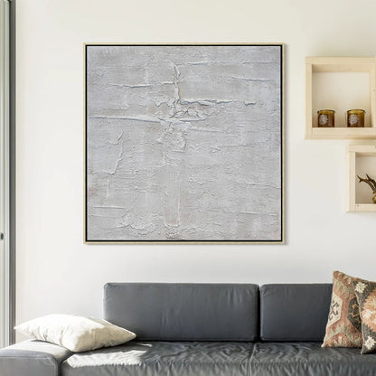 Dimensional - Neutral Minimal 3D Textured Painting on Canvas