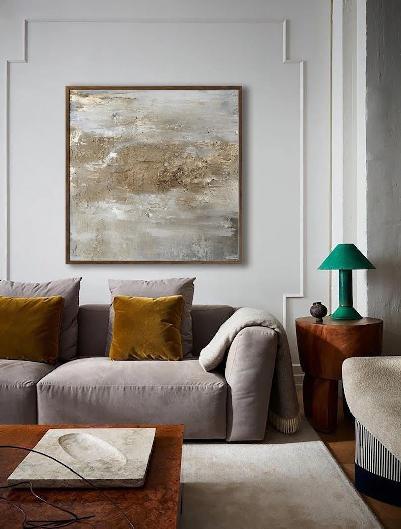 Pure - Textured Brown Abstract Art Painting