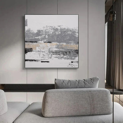 Celeste - Grey and White Wall Art Painting