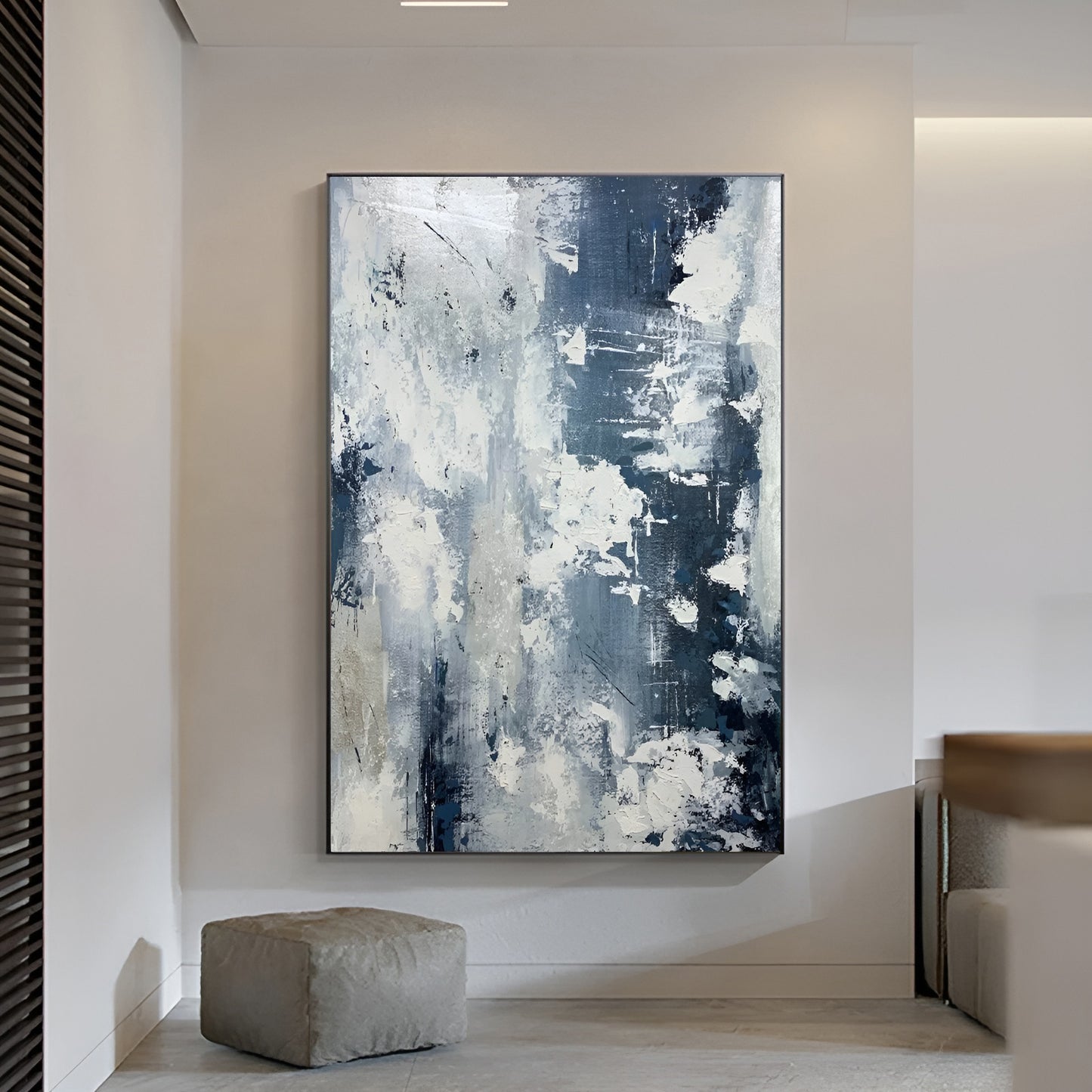 Skyview - Extra Large Blue and White Painting on Canvas